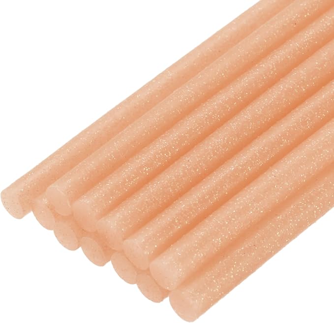 uxcell Mini Hot Glue Sticks for Glue Gun 11mm x 200mm Glitter Orange 12pcs