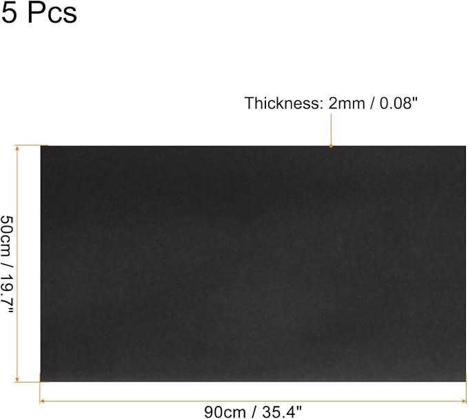 MECCANIXITY EVA Foam Sheets Black 35.4 Inch x 19.7 Inch 2mm Thick Crafts Foam