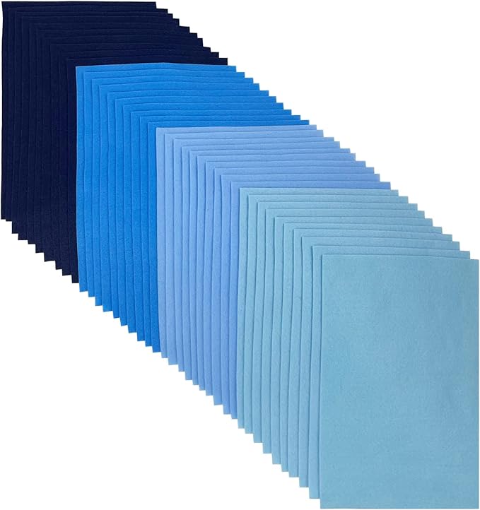 Jtnohx Soft Felt Sheets, 8x12 inches Assorted Craft Felt Fabric, 1.4mm Thick
