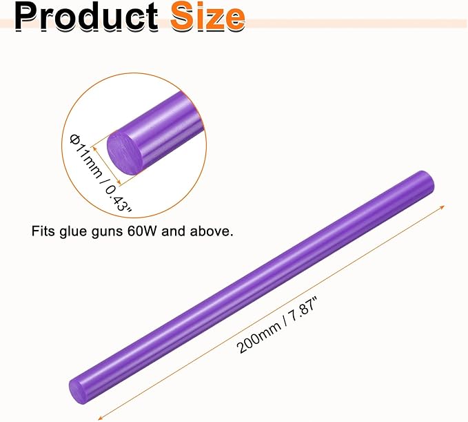 HARFINGTON 10pcs Hot Glue Sticks 0.43" Dia x 7.87" Long EVA Mini Hot Melt