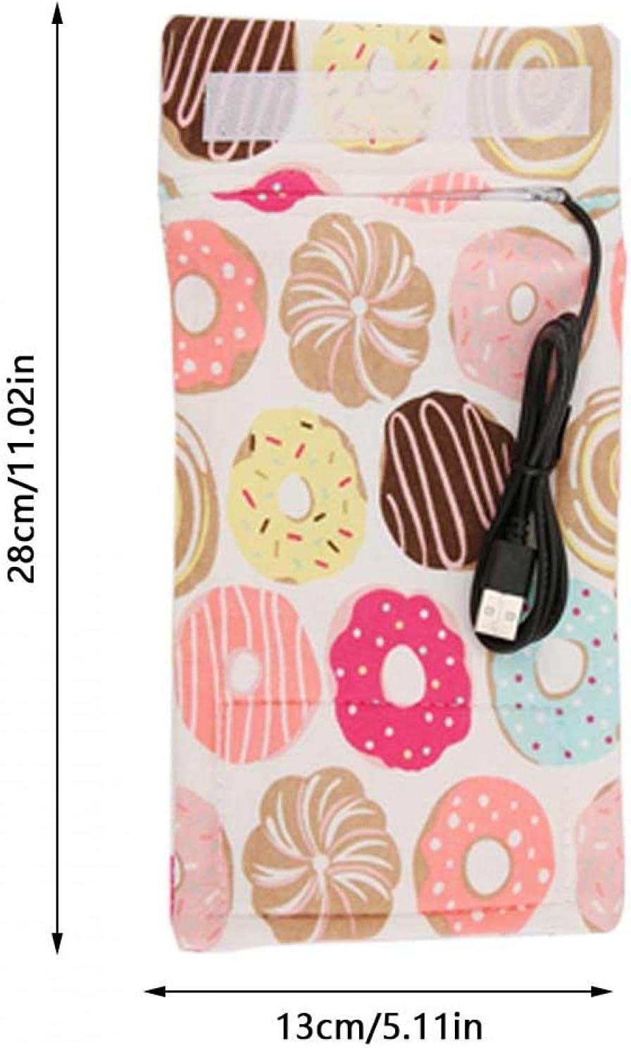 GOTOTOP Bottle Warmer Bag Bottle Warmer Case Milk Warmer Portable Cooler Bag with USB Charging Port for Baby Care(Donut)