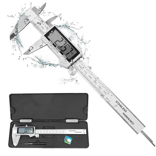 Digital Caliper Measuring Tool, IP54 Waterproof Stainless Steel Vernier Caliper