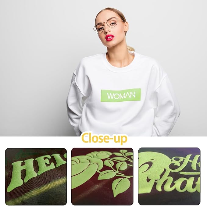 3D Puff Vinyl Heat Transfer 3 Sheets 12"x10"-Matcha Green | 3D Puff HTV 10"*12"