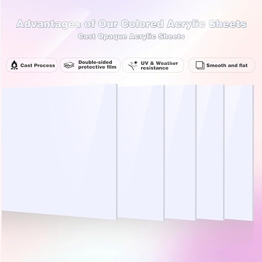 Adrattnay White Acrylic Sheets 1/8 Thick, Opaque Acrylic Sheets Acrylic Panel