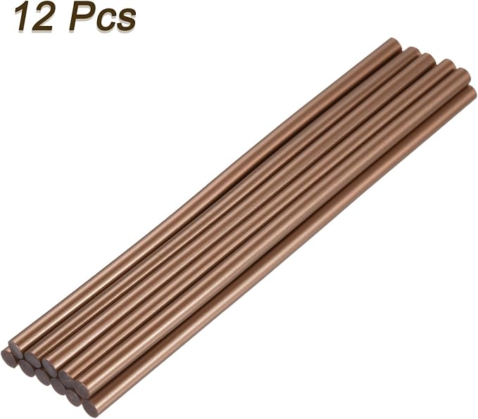 uxcell Mini Hot Glue Sticks for Glue Gun 7mm x 200mm Bronze Red 12pcs