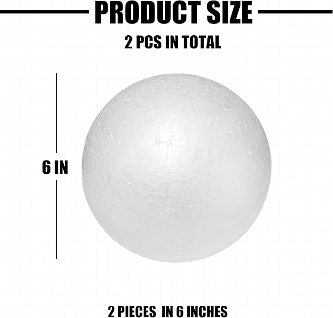 Styrofoam Balls 6 Inch, DIY Craft Giant Foam Ball