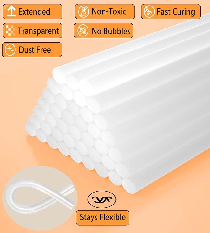 Mini Hot Glue Sticks, 0.27” Dia x 6” Long