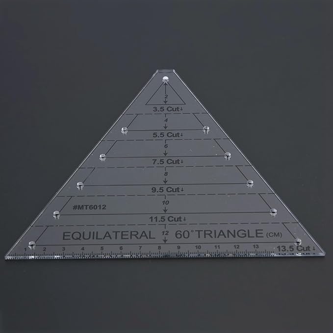 Fayelume 60 Degree Triangle Ruler, Acrylic Triangle Quilting Ruler, High