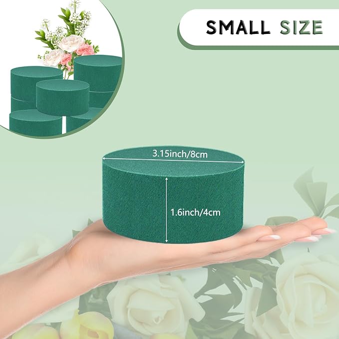 SupKing 8 Pcs Floral Foam Blocks 3.15" Round Green Wet Dry Flower Foam Florist