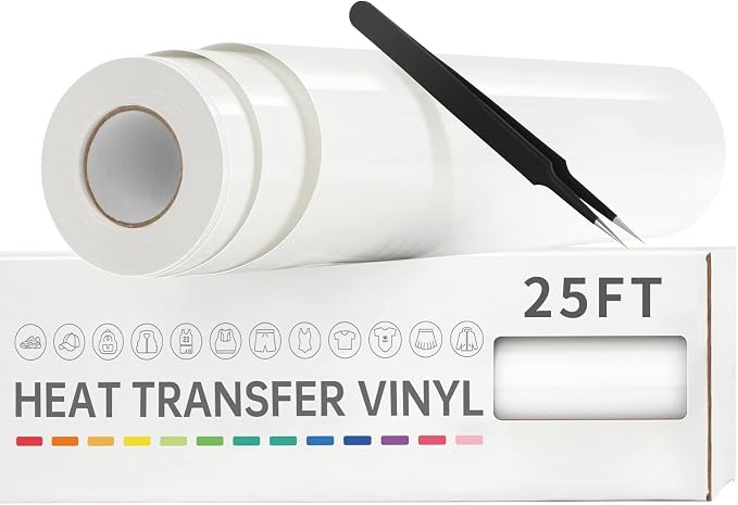 VinylRus Heat Transfer Vinyl-12” x 25FT Iron on Vinyl Roll