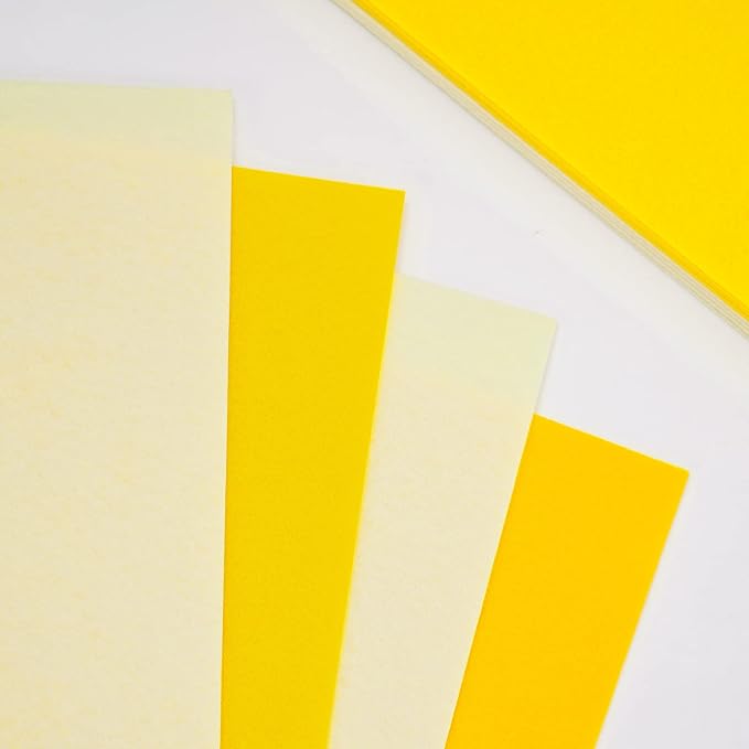 Whaline 18Pcs Felt Fabric Sheets Soft Thick Assorted Yellow Craft Felt Pack