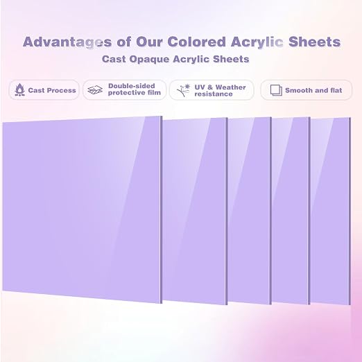 Adrattnay Purple Acrylic Sheets 1/8 Thick, Opaque Acrylic Sheets Acrylic Panel