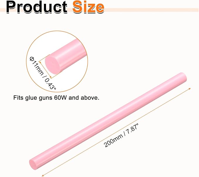 HARFINGTON 10pcs Hot Glue Sticks 0.43" Dia x 7.87" Long EVA Mini Hot Melt