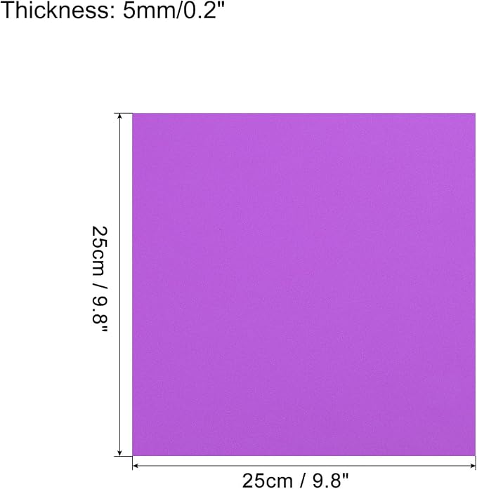 MECCANIXITY EVA Foam Sheets Purple 9.8 Inch x 9.8 Inch 5mm Thick Crafts Foam