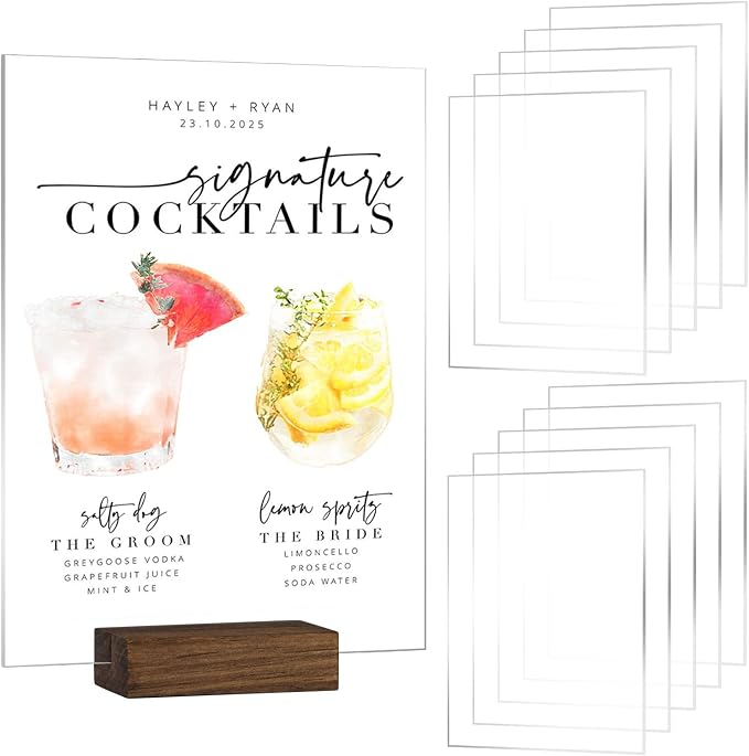 10 Pack 8x10 Inch Clear Acrylic Sign Blank, DIY Blank Clear 8x10 Acrylic Sheet