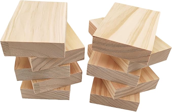 10PCS Rectangle Wood Boards Unfinished Wood Blocks