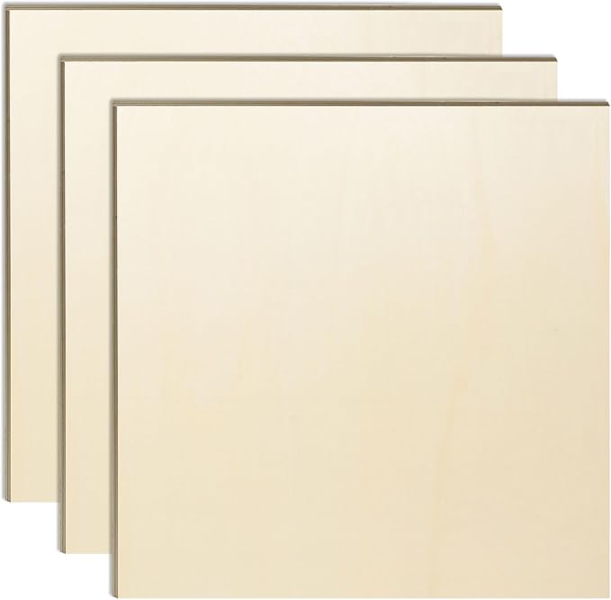 3 Pack 24 x 24 x 1/4 Inch-6mm Thick Basswood Sheets