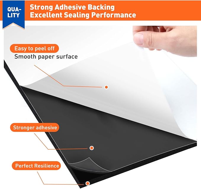 MAGZO Adhesive Foam Padding 1/8" Thick x 12" W x 59" L, Closed Cell Foam Sheet