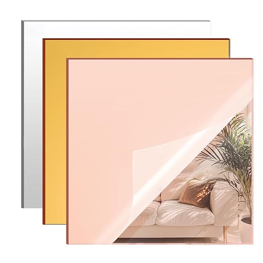 3 Pack - Gold, Rose Gold, 3 Pieces | 1/8" Thick Reflective Acrylic
