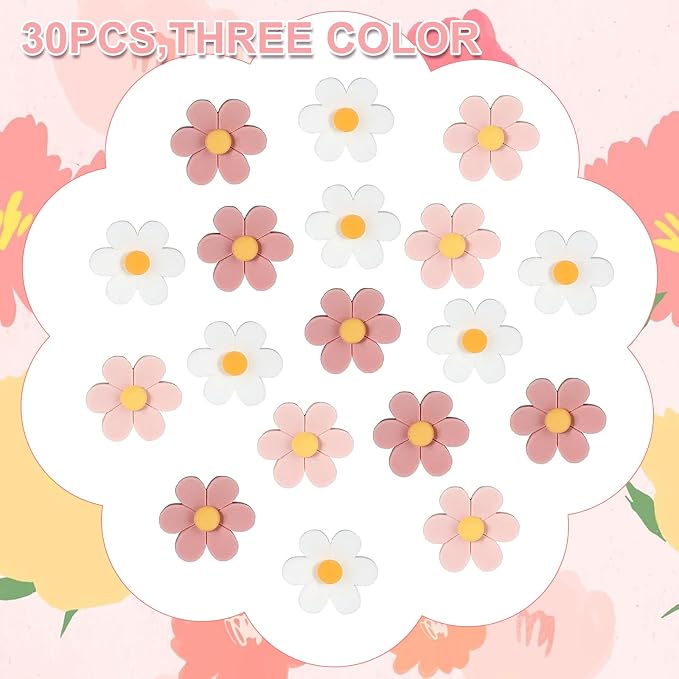 30PCS Cute Push Pins, Bulletin Board Pins, Bulletin Board Decorations, Flower