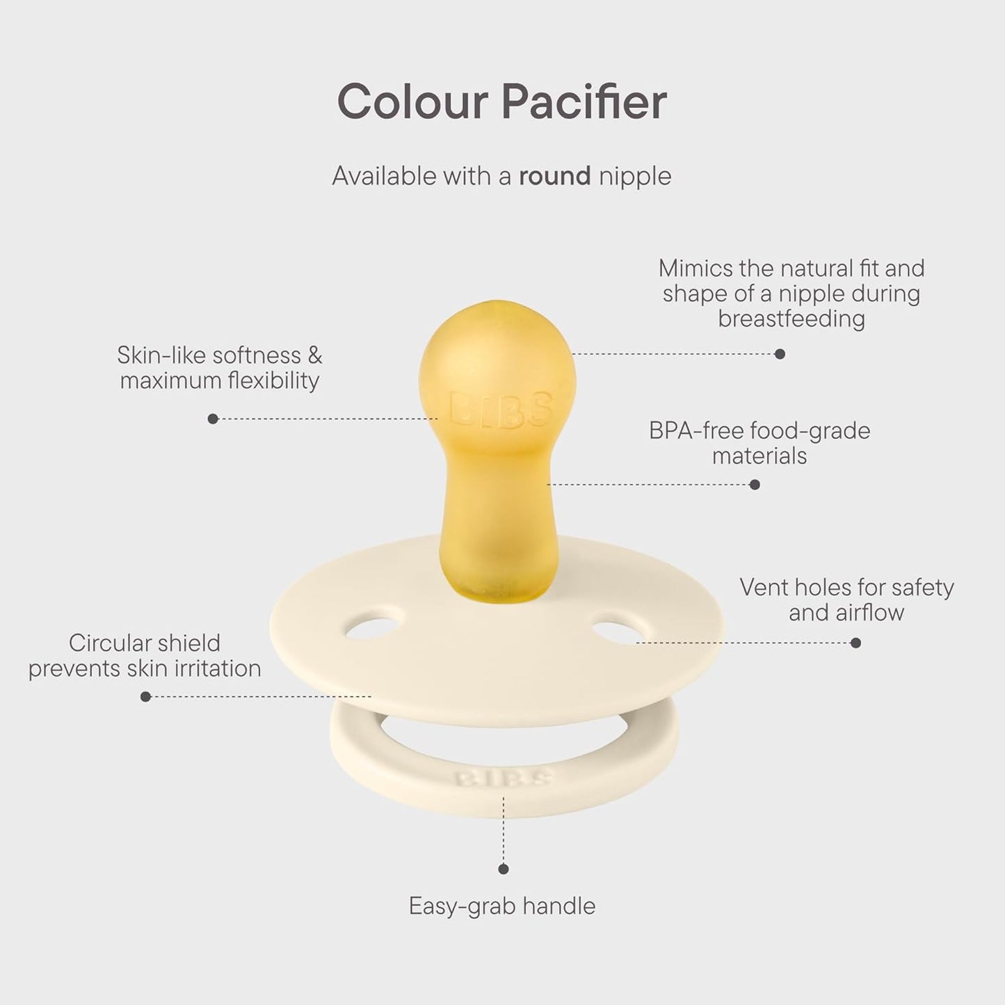 BIBS Colour Liberty Soother 2-Pack, BPA Free Dummy Pacifier, Round Nipple. Natural Rubber Latex, Made in Denmark, Size 1 (0-6 Months), June Blossom Blush Mix