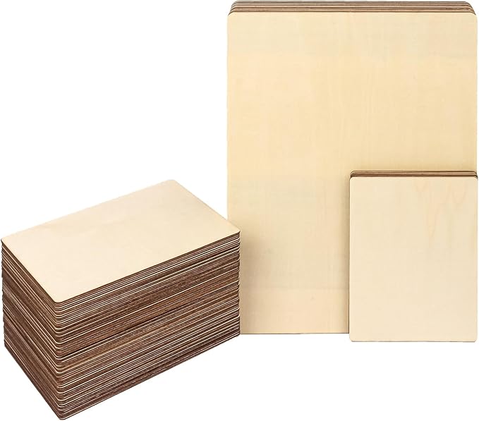 90 PCS Plywood Sheets for Crafts, Wood Boards for Crafts, Laser Cut Crafts