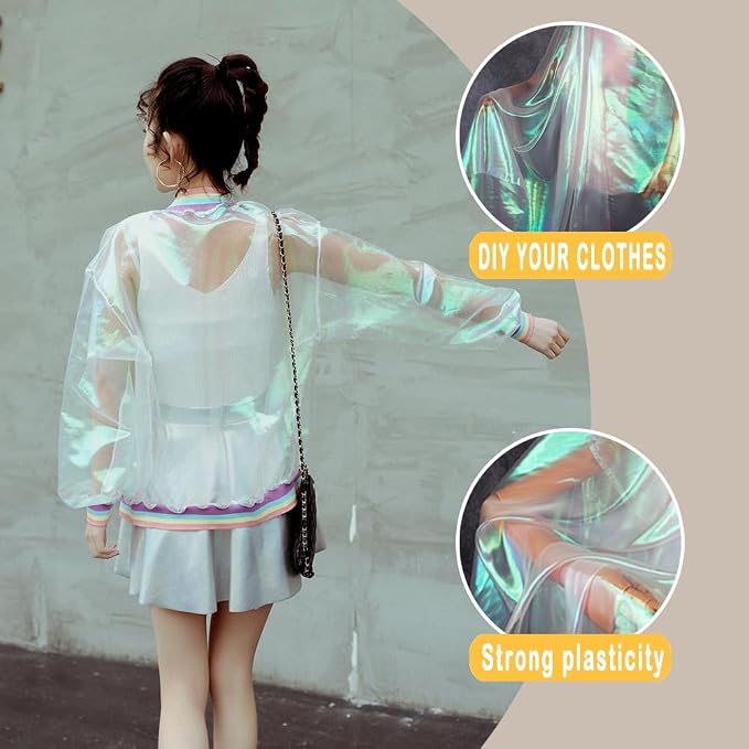 3.3 Yard Long White Iridescent Organza Fabric