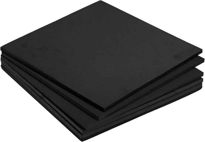 MECCANIXITY EVA Foam Sheets Black 9.8 Inch x 9.8 Inch 7mm Thick Crafts Foam