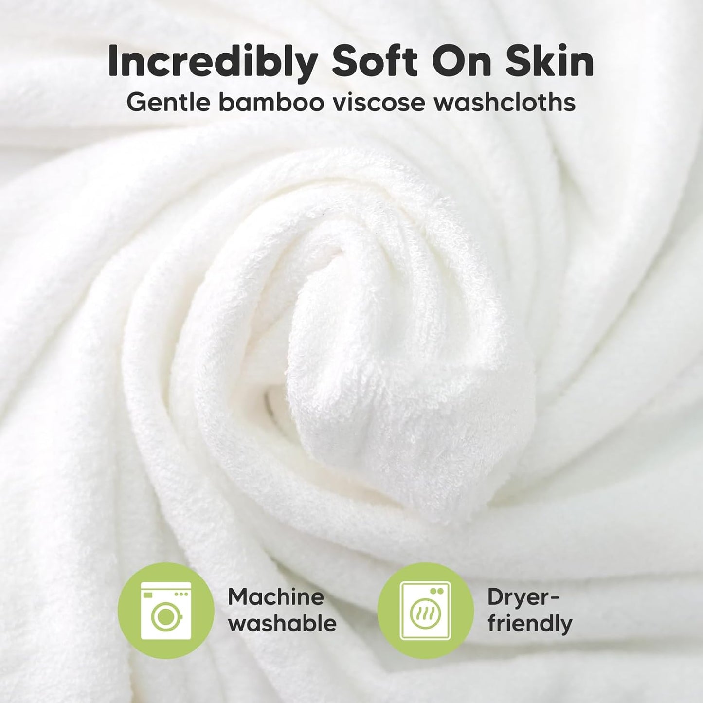 6-Pack Baby Washcloths - Soft Absorbent Viscose from Bamboo Wash Cloths for Babies, Kids, Toddlers, Infant, Newborn Bath Towels, Gentle on Sensitive Skin, 10x10 Reusable Face Towels (Mellow)