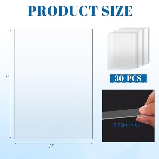 TKOnline 30 PCS Plexiglass Sheets, Invitations, Poster Frames Plastic Board