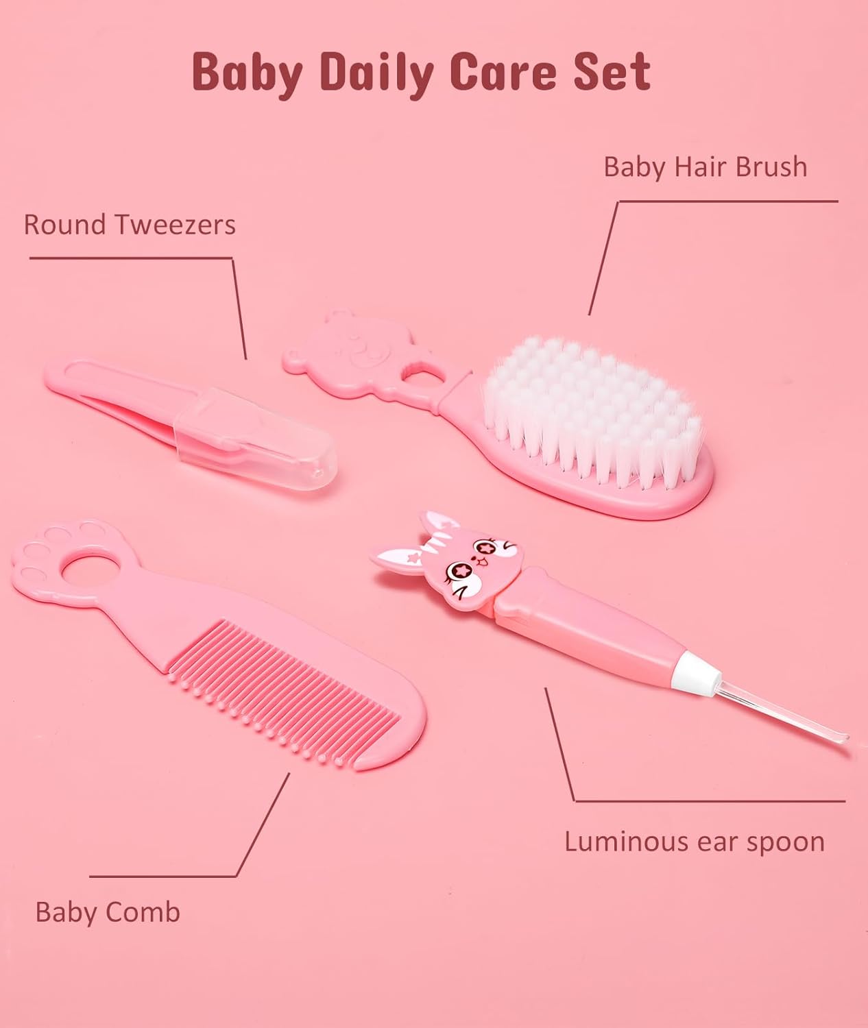 Baby Healthcare and Grooming Kit, Electric Safety Nail Trimmer Baby Nursery Kit, Newborn Care Kits with Hair Brush Comb for Newborn Infant Toddlers Baby Boys Girls Kids, Baby Shower Gifts