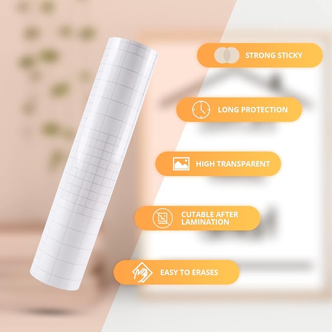 HTVRONT Clear Self-Adhesive Laminating Vinyl Roll 12x30 FT | Back to School