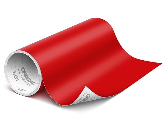 ORACAL 651 Matte Red Vinyl Durable Roll Easy to Weed Permanent Adhesive Craft