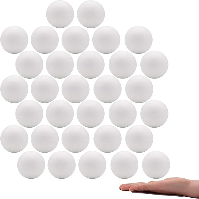 Crafare 2 Inch Foam Balls for Crafts White Polystyrene Craft Foam Balls 32Pack