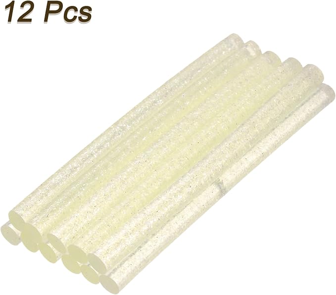 uxcell Mini Hot Glue Sticks for Glue Gun 7mm x 100mm Glitter Transparent Yellow