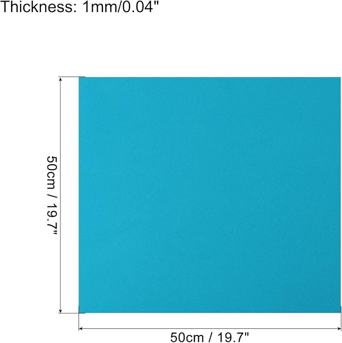 MECCANIXITY EVA Foam Sheets Lake Blue 19.7 Inch x 19.7 Inch 1mm Thick Crafts