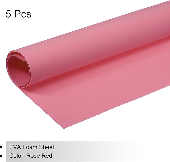 MECCANIXITY EVA Foam Sheets Pink 19.7 Inch x 35.4 Inch 1mm Thick Crafts Foam
