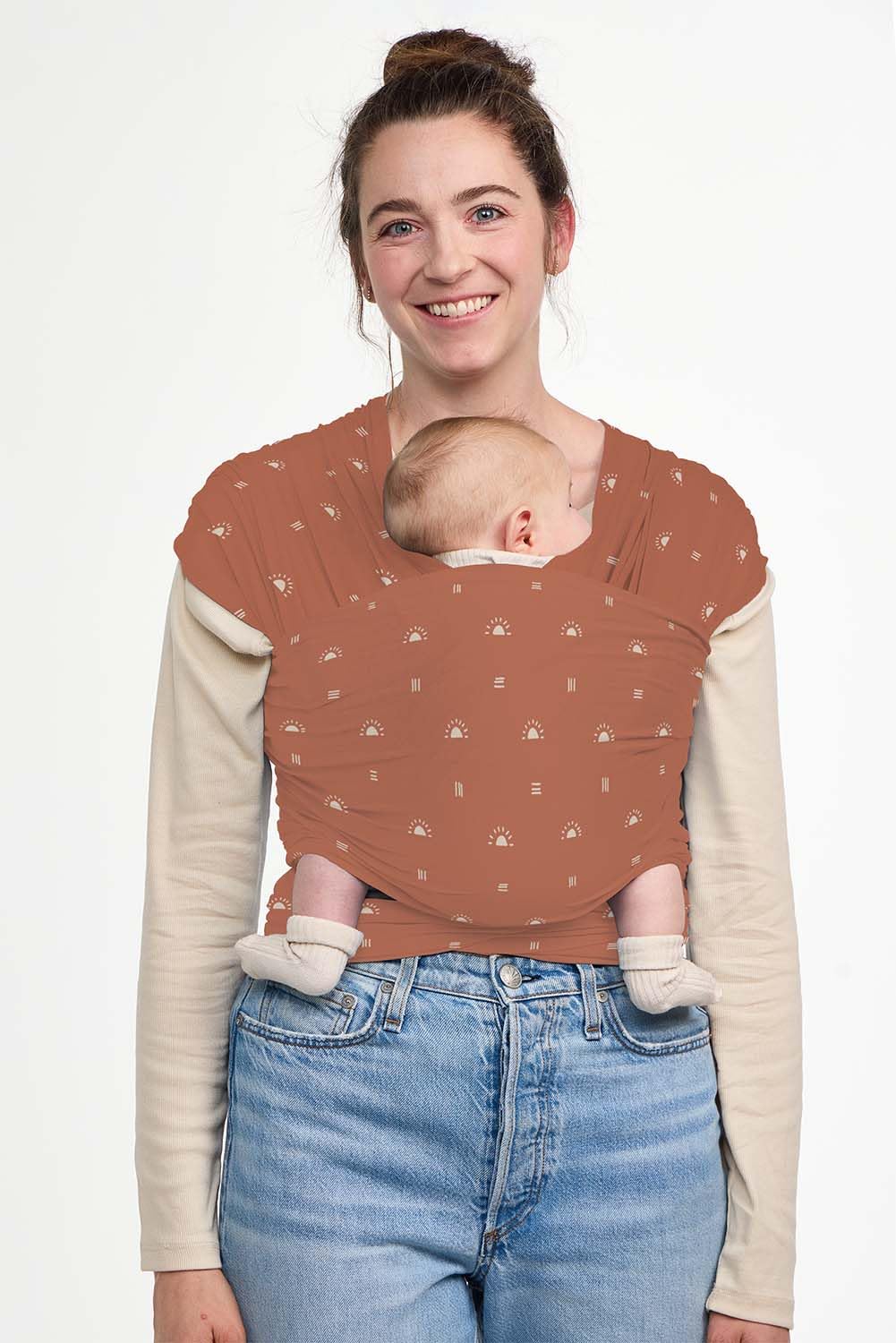 Baby Tula Stretchy Tencel™ Baby Wrap Carrier – Soft Newborn & Infant Wrap Sling, Ergonomic Hands-Free Baby Carrier, Breathable & Adjustable, Eco-Friendly for 8–25 lbs - Sedona