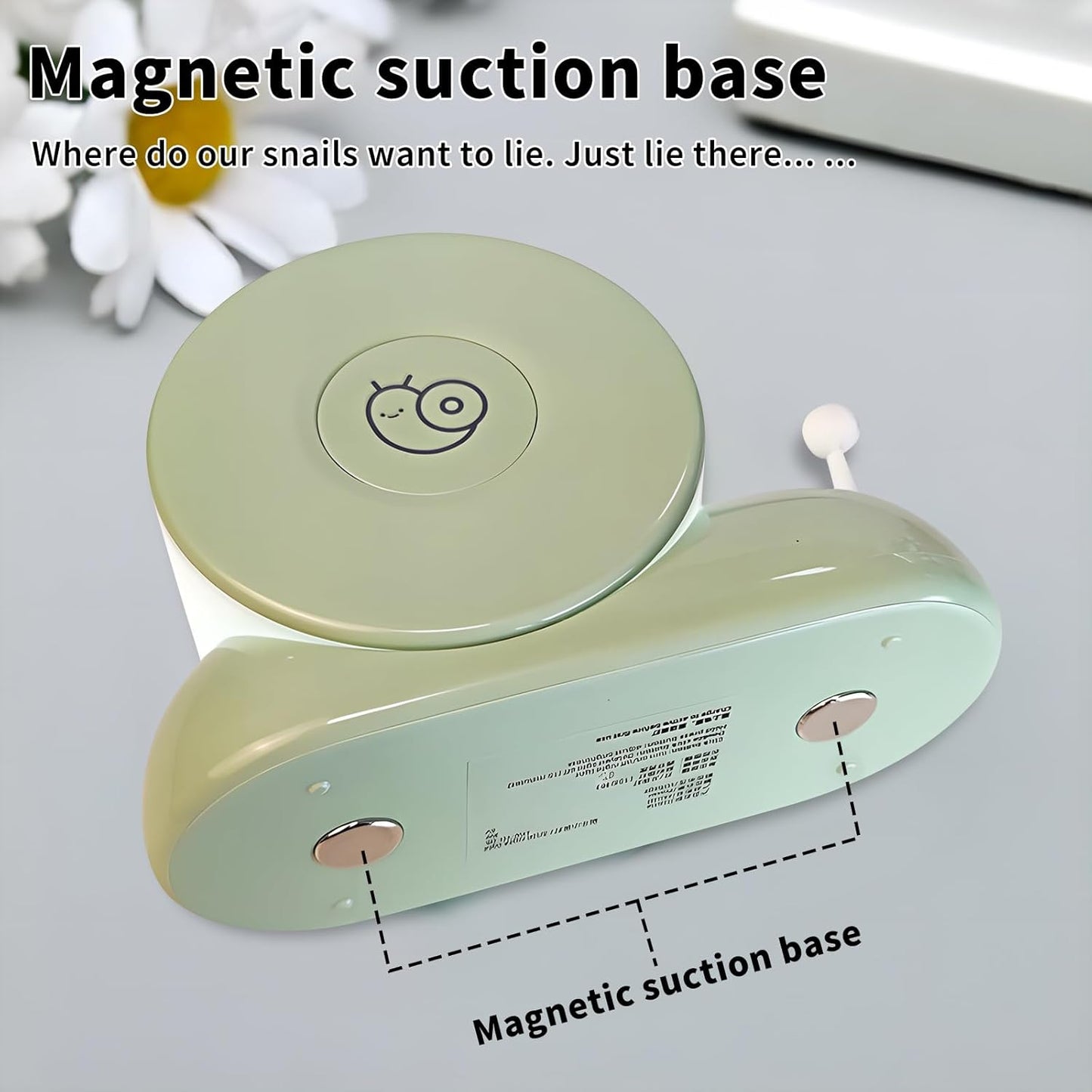 Cute Snail Night Light | Magnetic Base Dimmable Bedside Lamp | 800mAh Long-Lasting Soft Light|USB Rechargeable Timer Safe Portable LED Lamps|Breastfeeding Dorm Room Decor