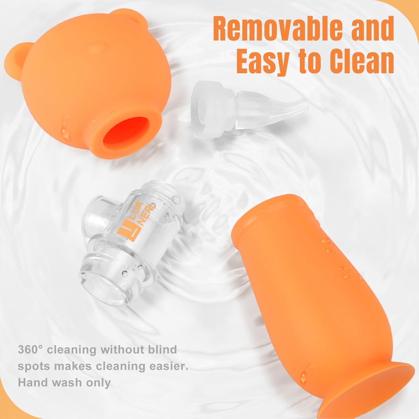 Manual Nasal Aspirator for Baby - Cute Bear-Shaped Nose Cleaner for Newborns & Toddlers, Gentle Suction for Congestion Relief, Easy to Use for Home & Travel