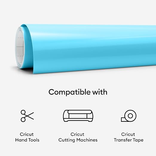 Cricut Cold-Activated, Color-Changing Vinyl – Light Blue/Turquoise, 2ft Roll of