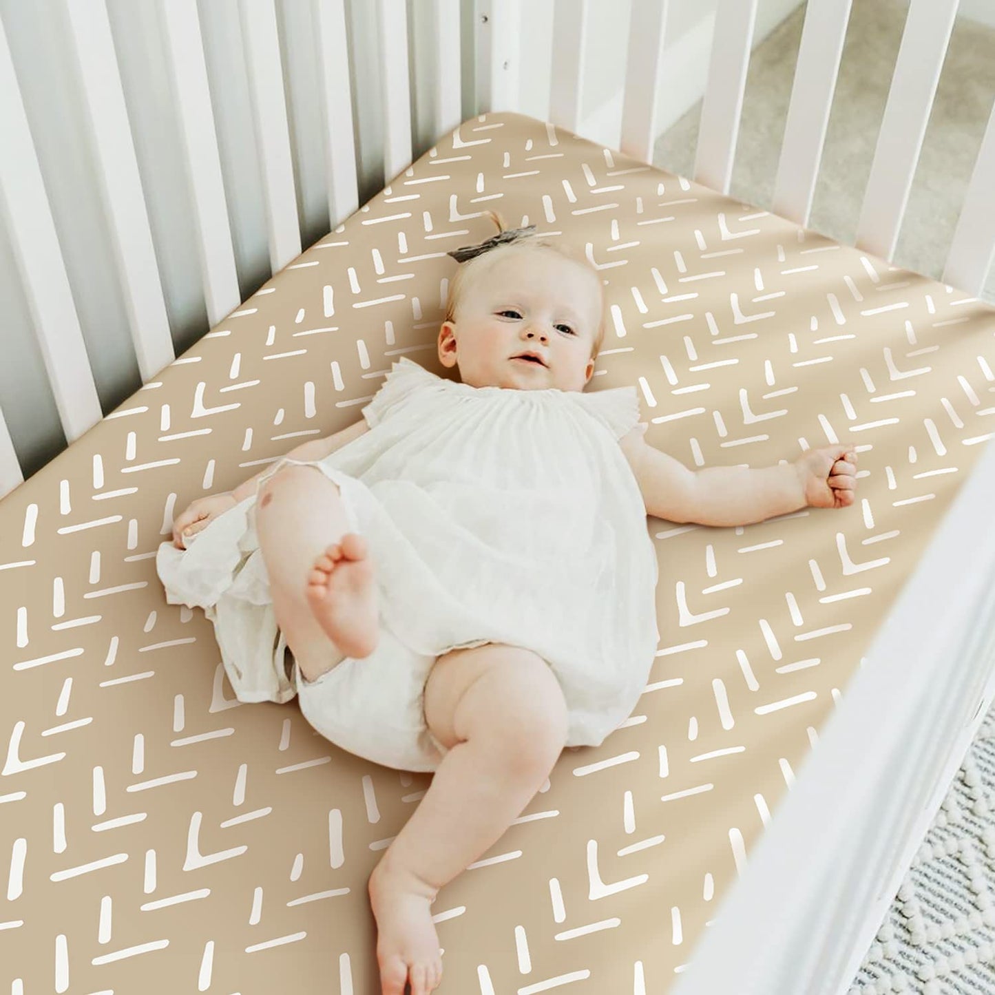 GRSSDER Stretchy Ultra Soft Jersey Knit Fitted Crib Sheets Set 2 Pack，Fits All Standard Crib Mattress Pads Safe and Snug, Rainbow Creative Painting Pattern