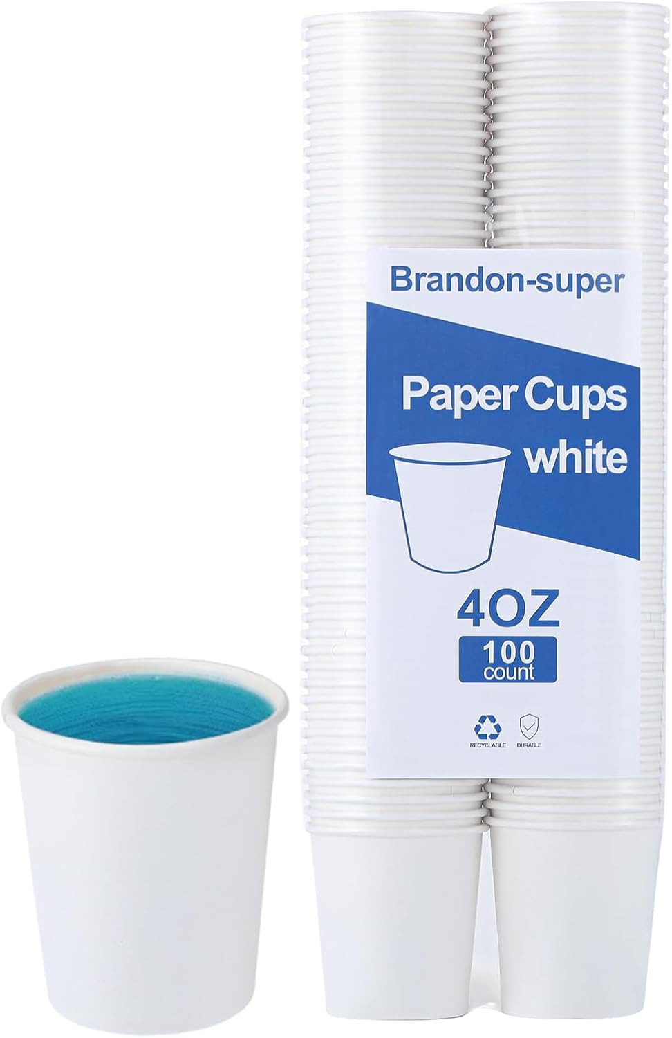 [100 Count - 4 oz] Small Paper Cups, Mouthwash Cups Bathroom Cups Mini Cups Small Disposable Cups