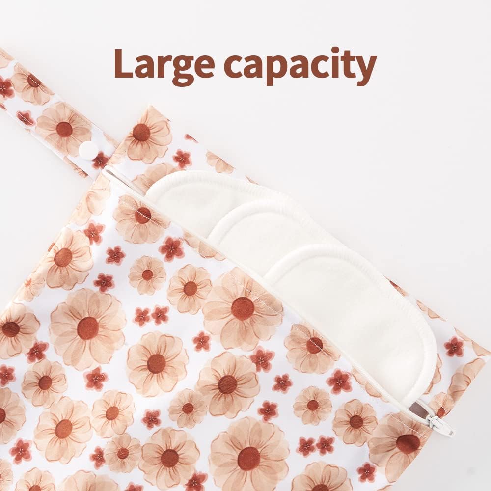 Happy Flute 3 Set Wet Bag Storage Bag Waterproof Washable Travel Bags, Beach, Pool, Gym Bag for Swimsuits & Wet Clothes for Baby(Dandelion)