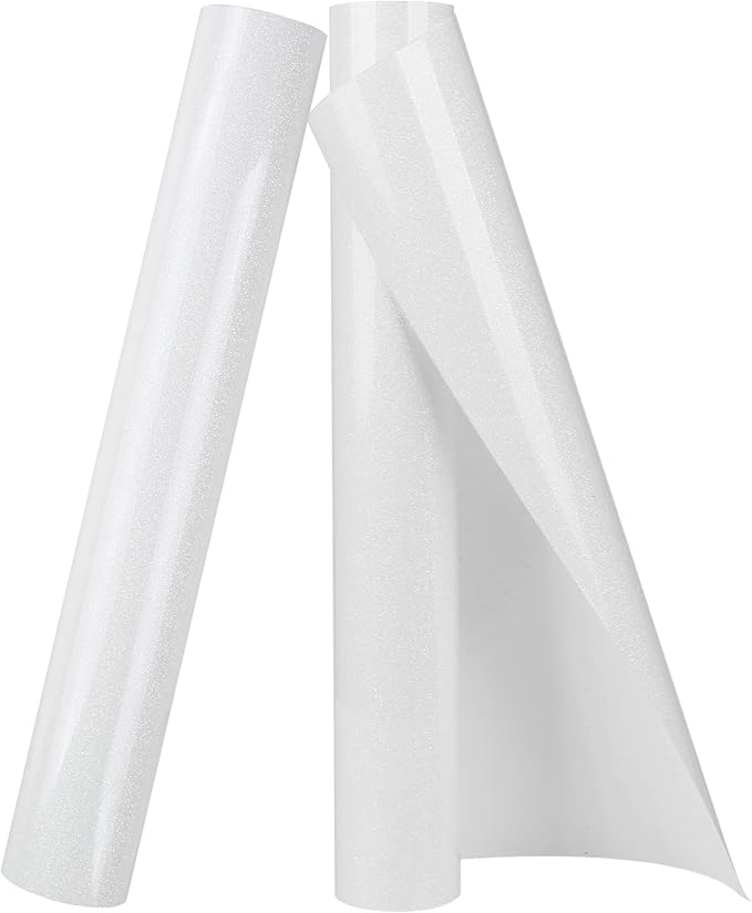 TORC White Glitter HTV Heat Transfer Vinyl Rolls Iron on Vinyl