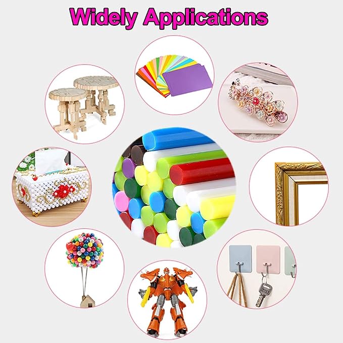 Ewparts 14-Color Hot Glue Sticks, school projects, home decor, and holiday