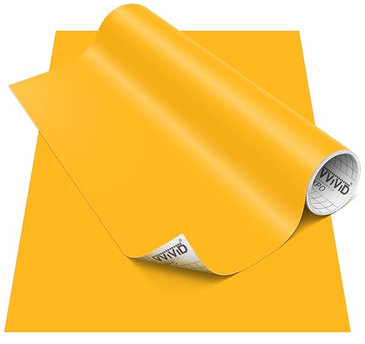 VViViD DECO65 Matte Pastel Golden Yellow Permanent Adhesive Craft Vinyl