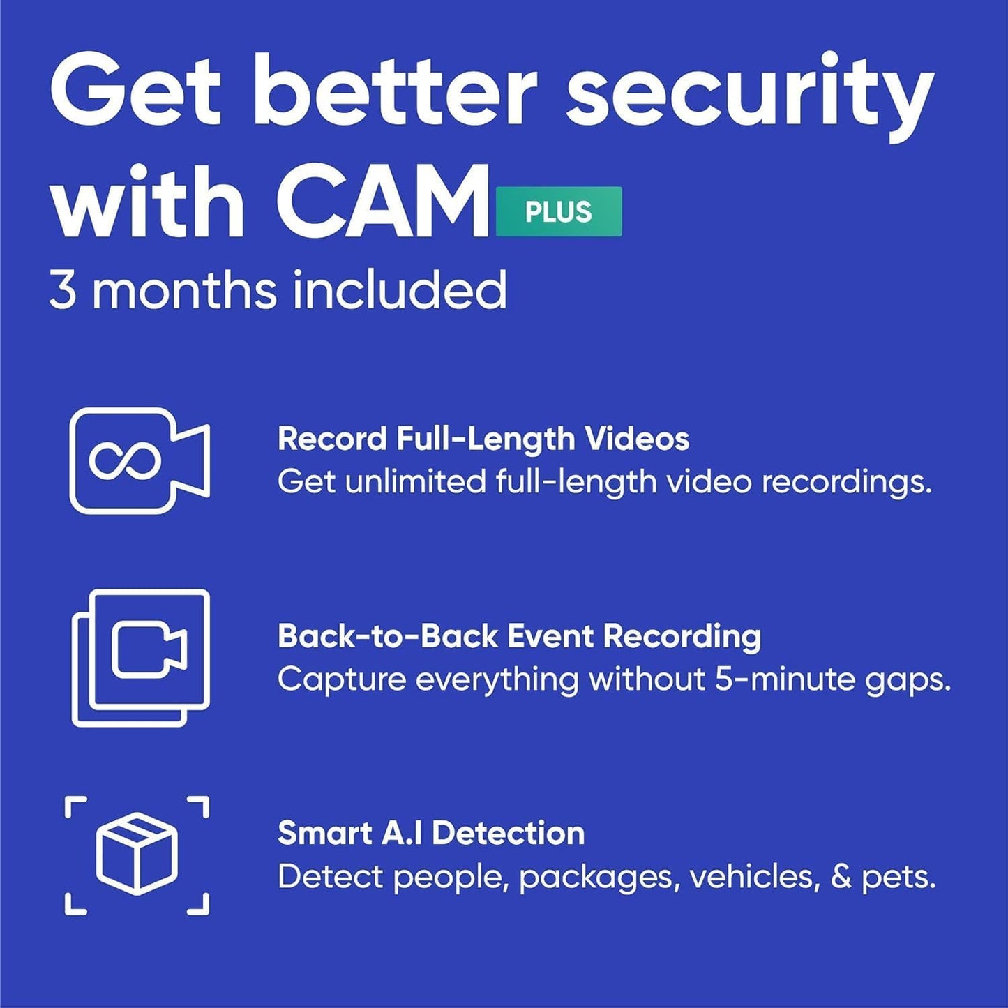 WyzeCam Cam V3 with 3-Months Cam Plus Cloud Storage Indoor Outdoor Plug-in Smart Security Camera, AI Motion Detection, WiFi Home Surveillance Camera, IR Color Night Vision, Siren Alarm, 2-Way Talk