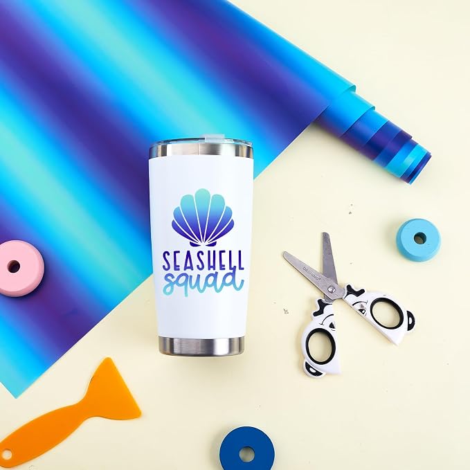 Tintnut Blue Gradient Permanent Vinyl Roll 12in x 5ft Self Adhesive Vinyl |