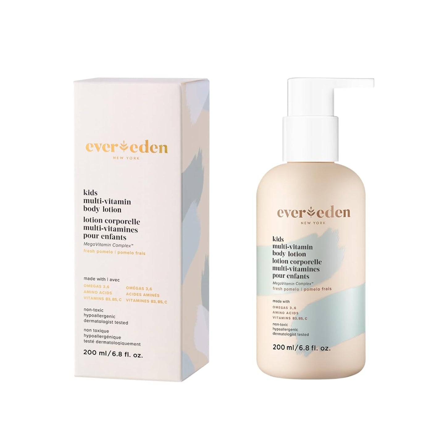 Evereden Kids Multi-Vitamin Body Lotion (6.8 fl.oz., Fresh Pomelo): Gentle & Non-Toxic Moisturizing Lotion | Nourishing & Protective Lotion for Kids